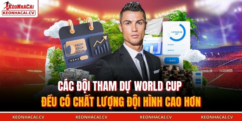 Các đội tham dự World Cup đều có chất lượng đội hình cao hơn 