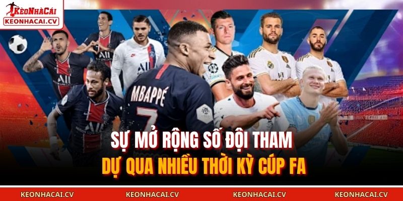 Sự mở rộng số đội tham dự qua nhiều thời kỳ Cúp FA